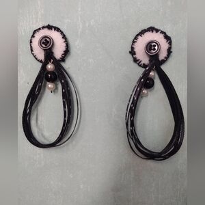 Black and White Loop Earrings